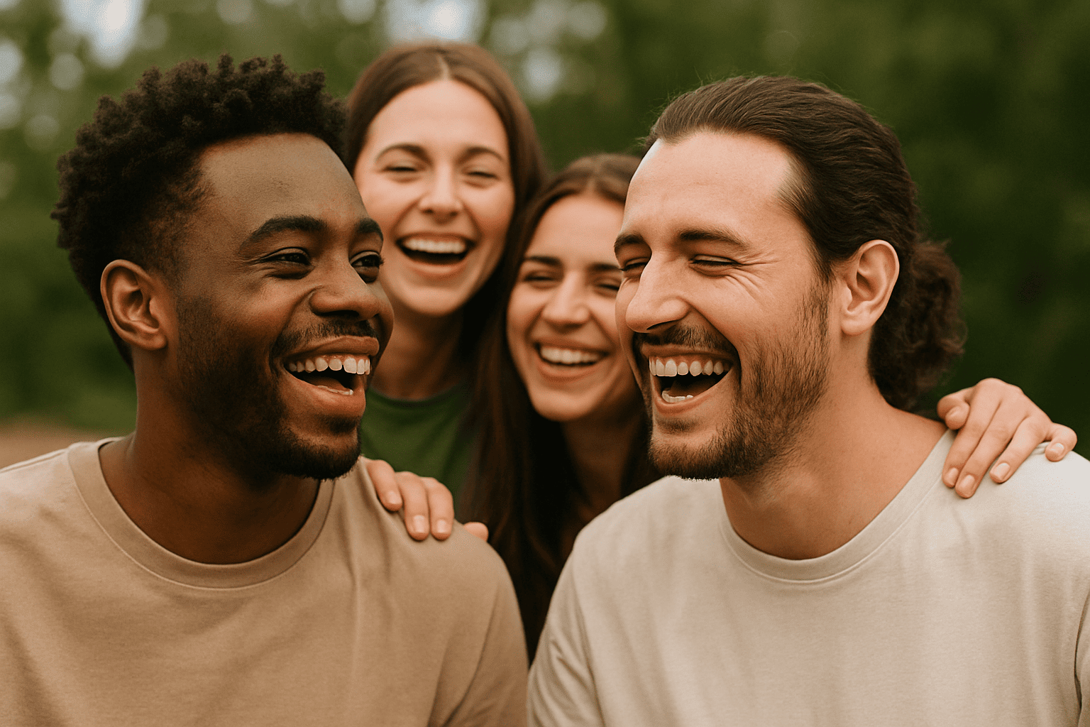 Amigos sorrindo